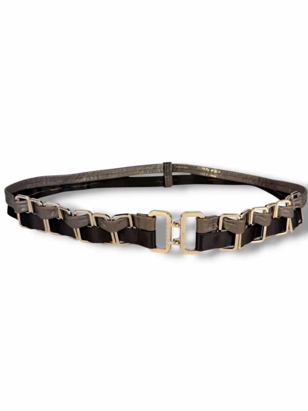 Rare ARCHIVE Chanel 2004 Runway Belt Karl Lagerfeld Era Leather & Gold 85 - Picture 3 of 16